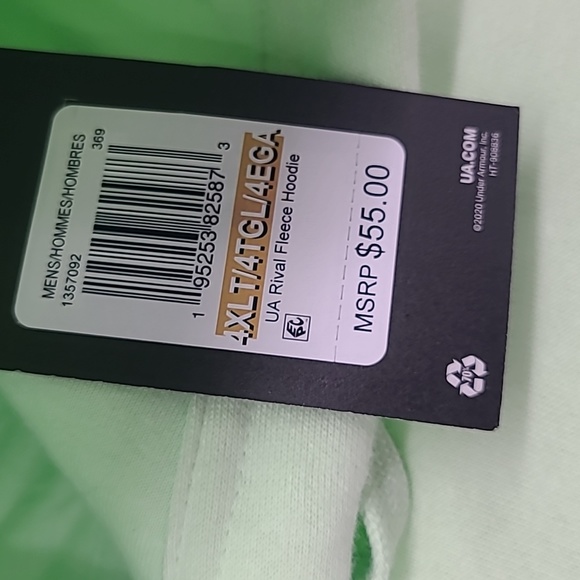 NWT Under Armour neon lime green hoodie 4X - Picture 4 of 8